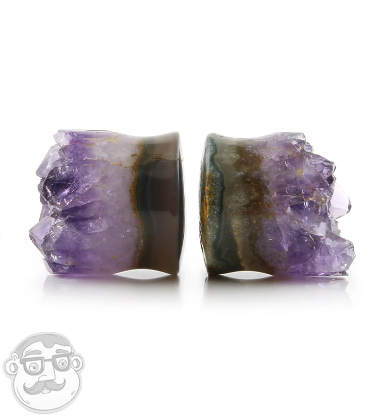 Raw Amethyst Plugs 1 Inch (25mm) Version 12 - Image 2