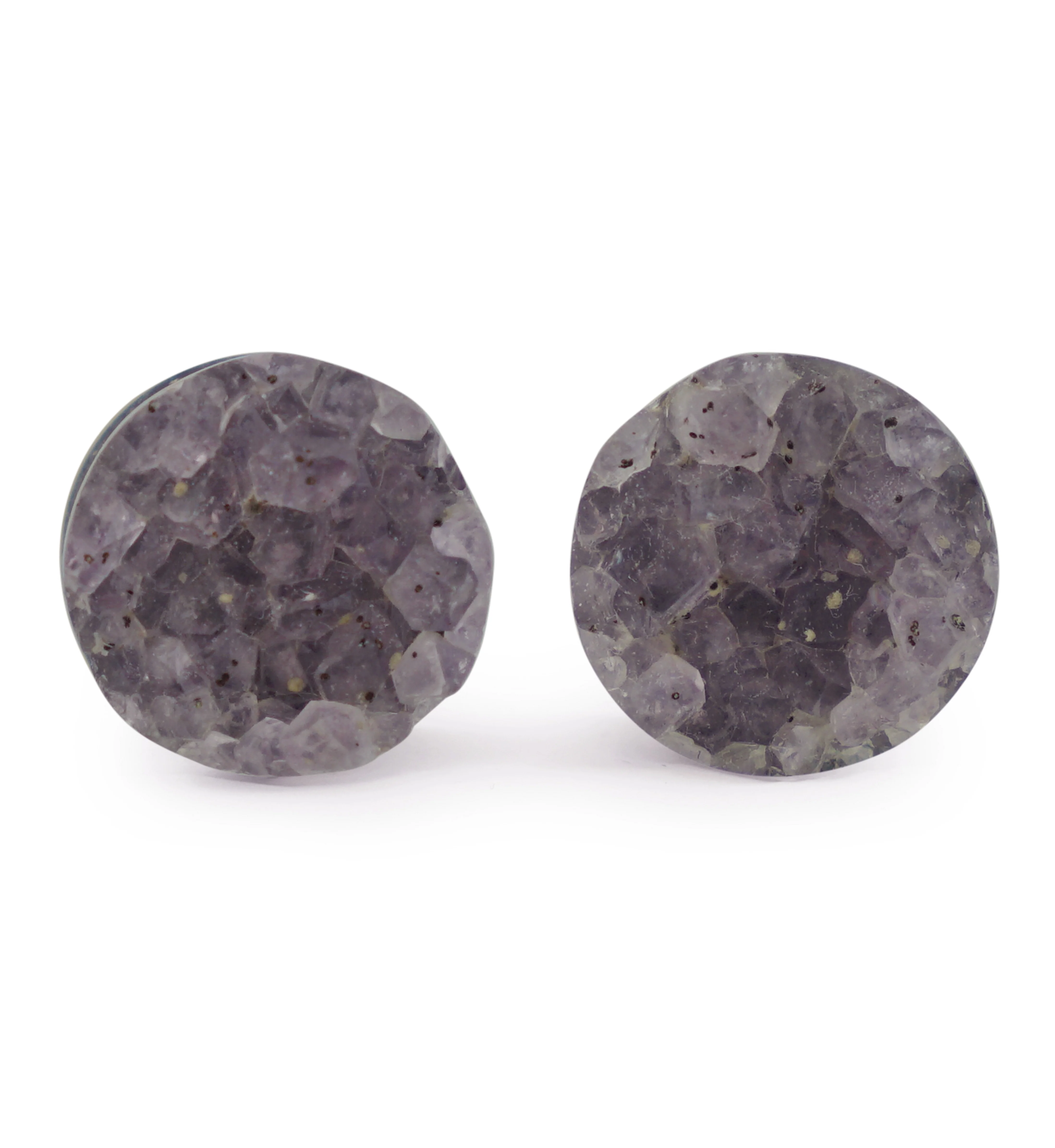 Raw Amethyst Plugs 1/2" (12mm) Version 3 - Image 2