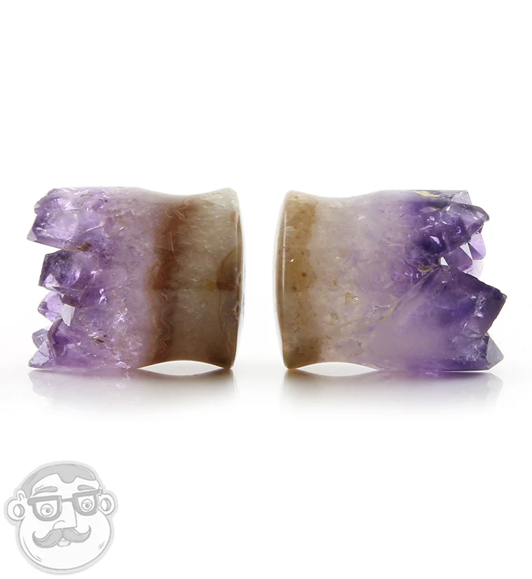 Raw Amethyst Plugs 7-8" (22mm) LONGER v2 - Image 2