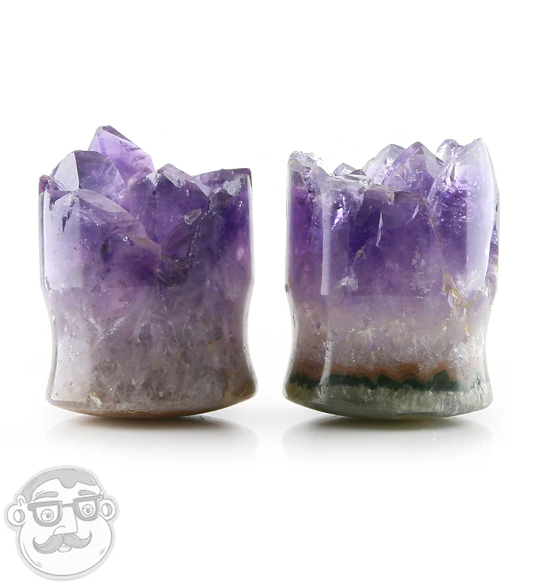Raw Amethyst Plugs 7-8" (22mm) LONGER v3