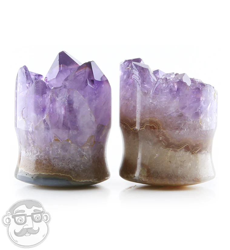 Raw Amethyst Plugs 7-8" (22mm) LONGER v4