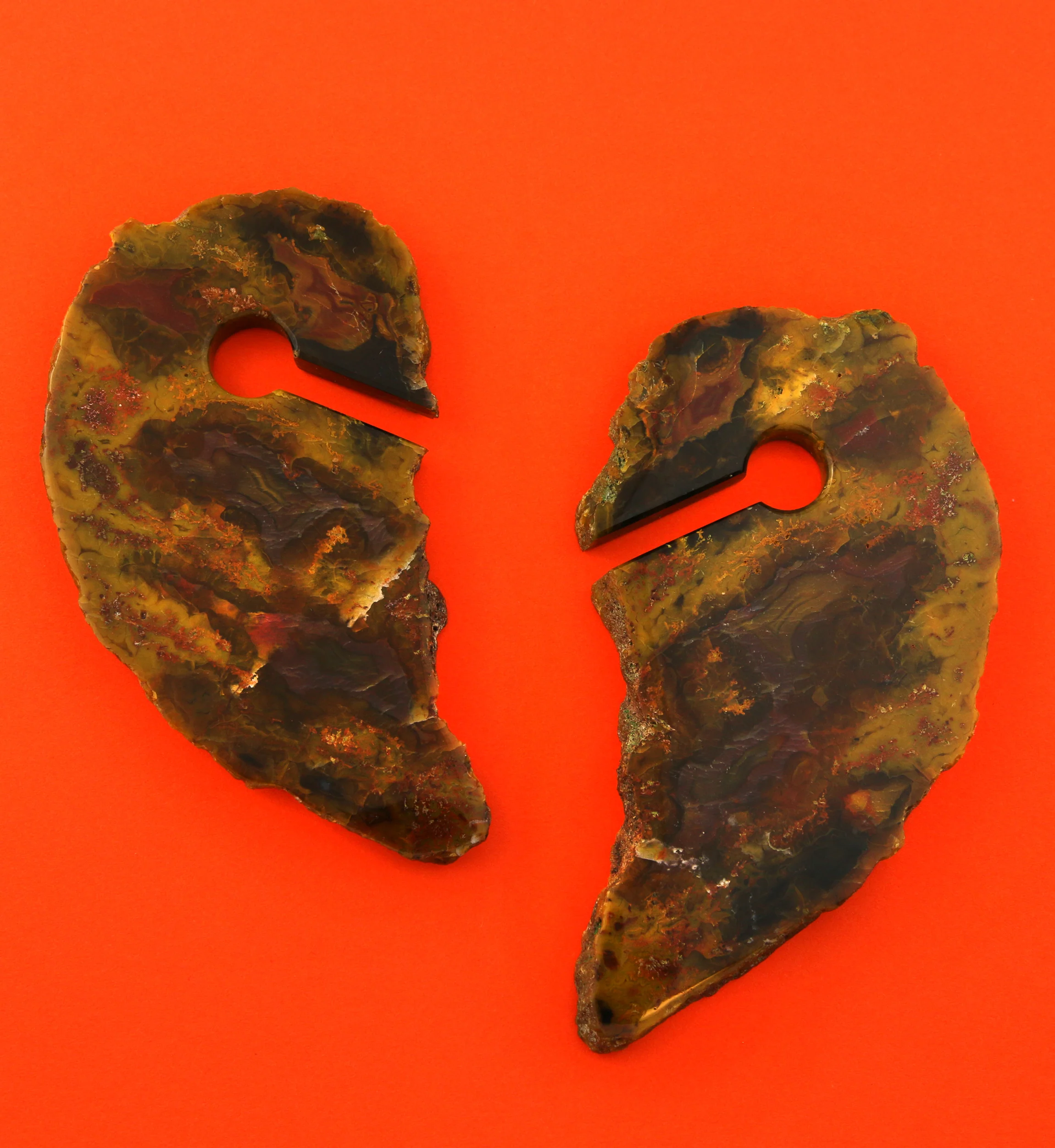 Raw Slice Agate Stone Keyhole Ear Weights Version 2 - Image 2