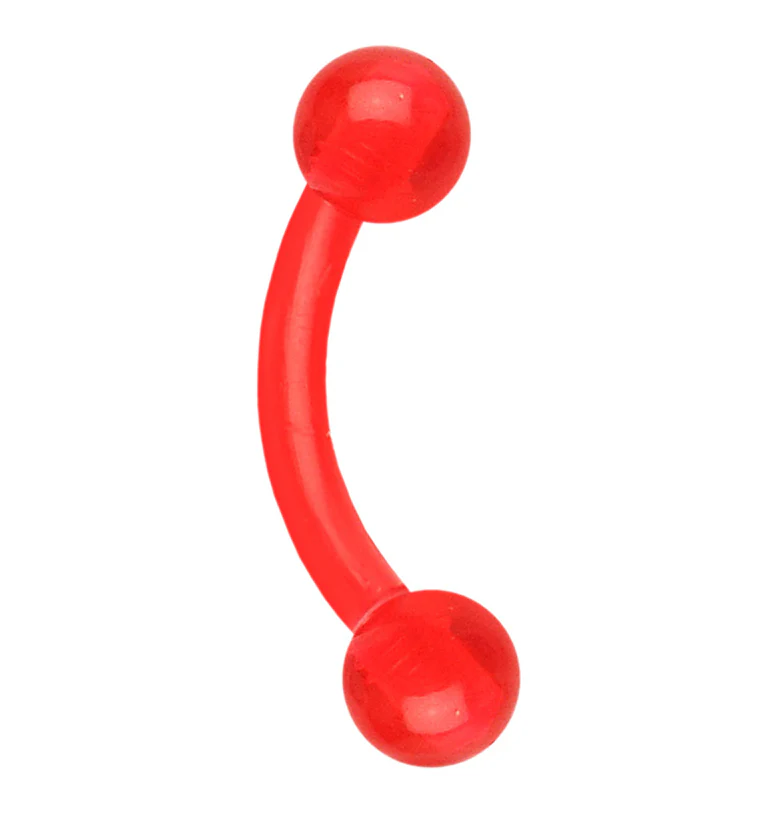 Red Acrylic Curved Barbell