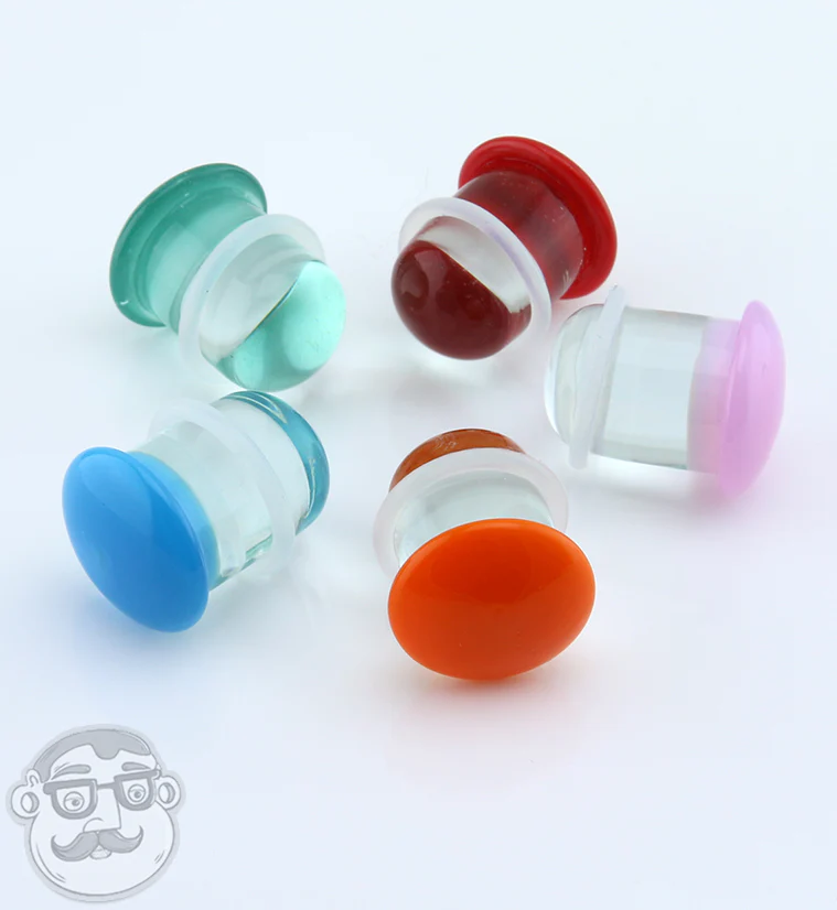 Red Color Front Single Flare Glass Plugs - Image 7