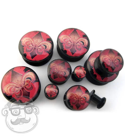 Red Fleur De Lis Plugs - Image 2