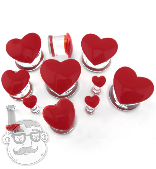 Red Heart Glass Plugs - Image 6