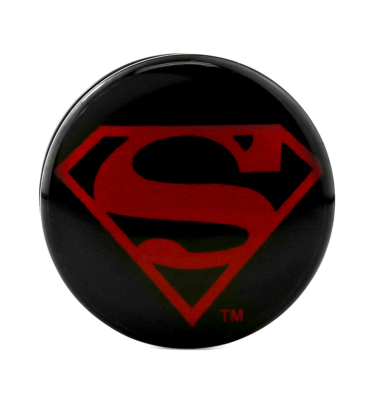Red Superman Screw Back Plugs - Image 4