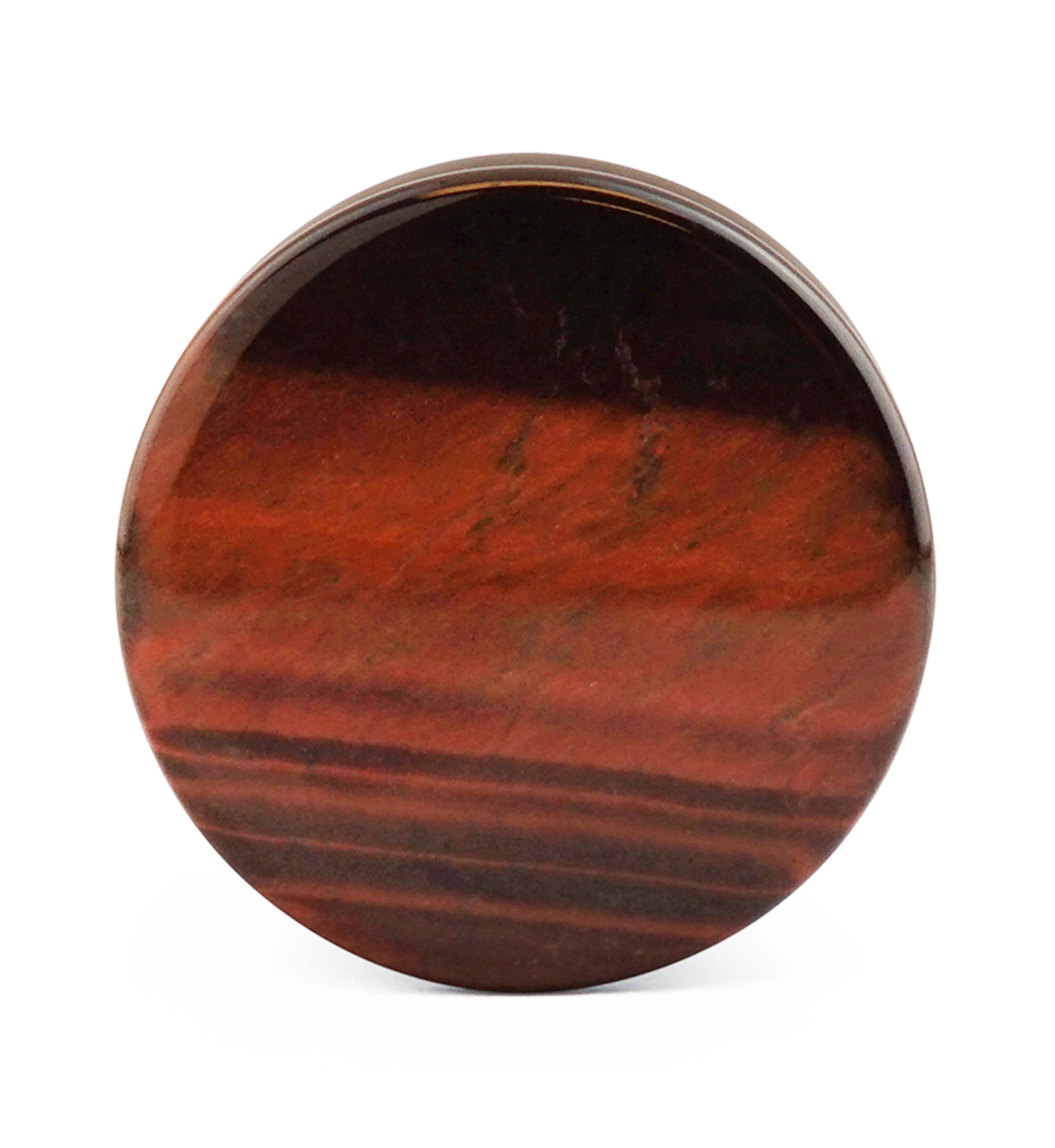 Red Tiger Eye Double Flare Stone Plugs - Image 3