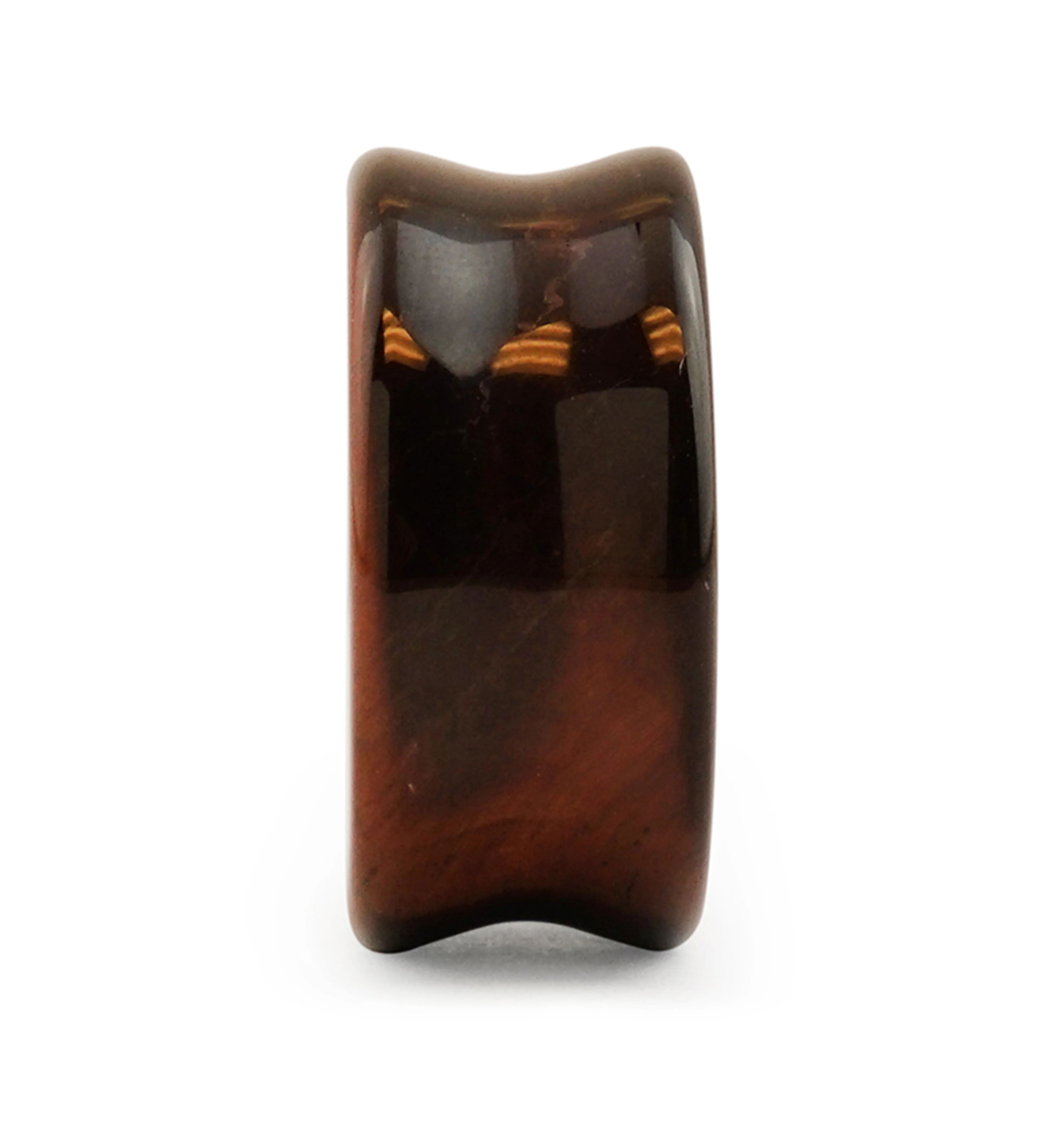 Red Tiger Eye Double Flare Stone Plugs - Image 4