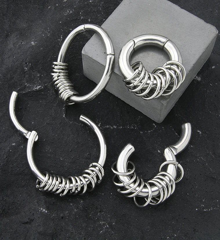 Active Rings Hinged Hoop Ear Weights - Image 2