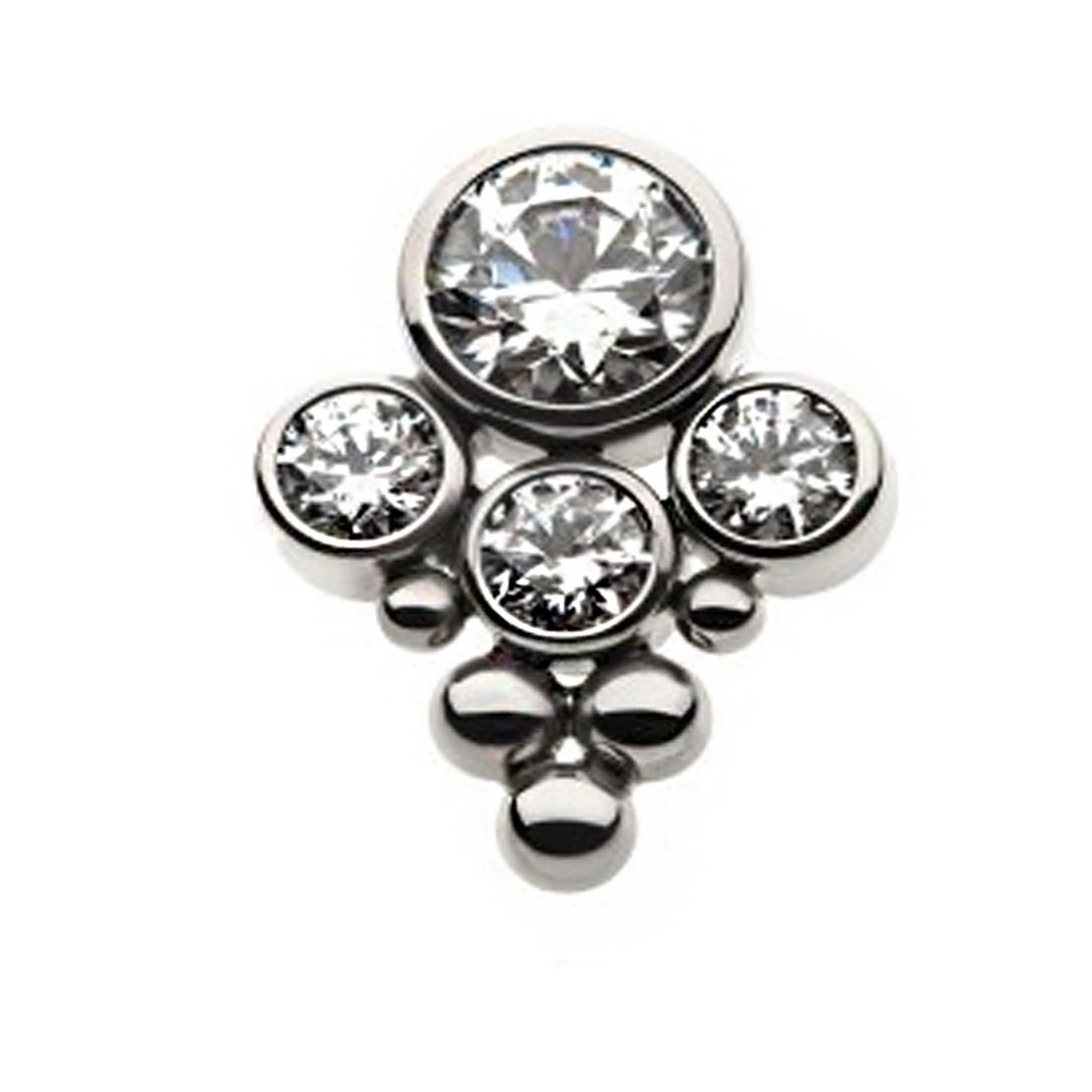 Rival Swarovski Clear CZ Titanium Threadless Top