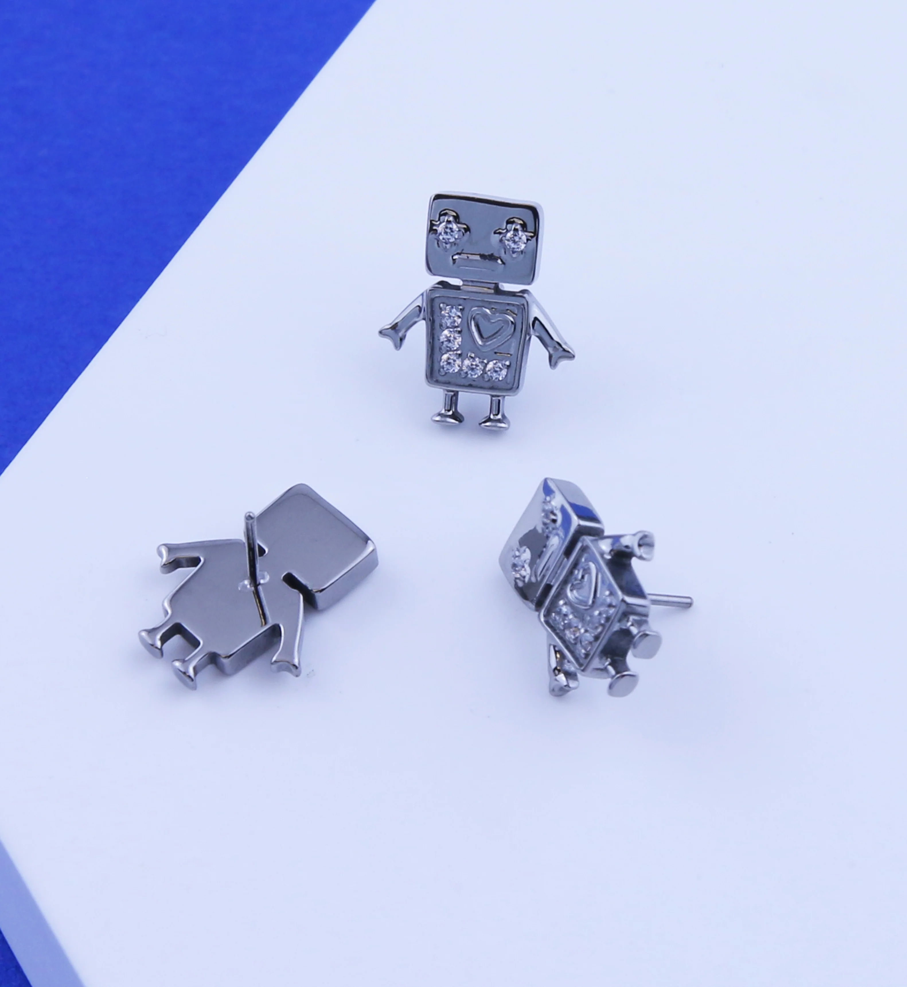Robot Clear CZ Titanium Threadless Top - Image 2