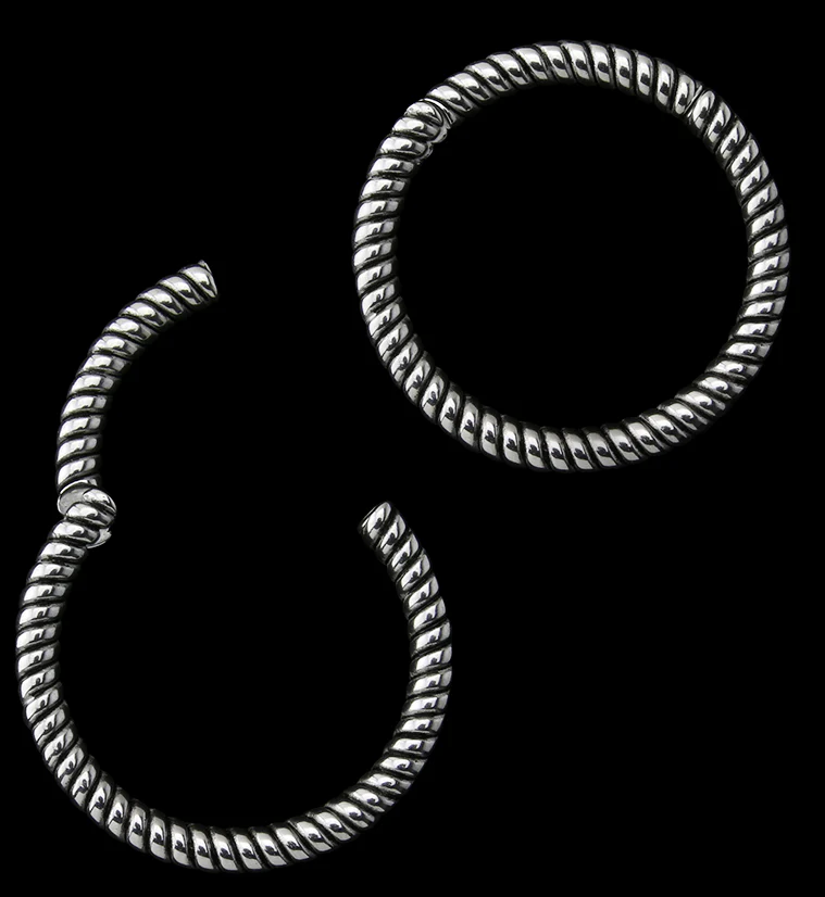 Rope Stainless Steel Hinged Ear Weights - Image 4