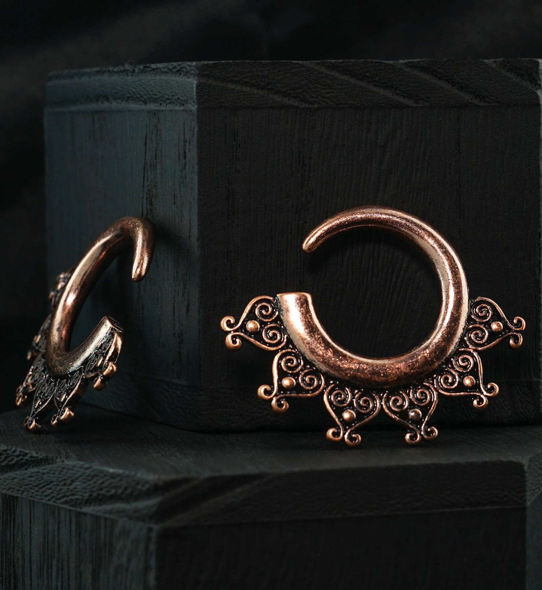 Rose Gold Brass Heart Coil Hangers - Image 2