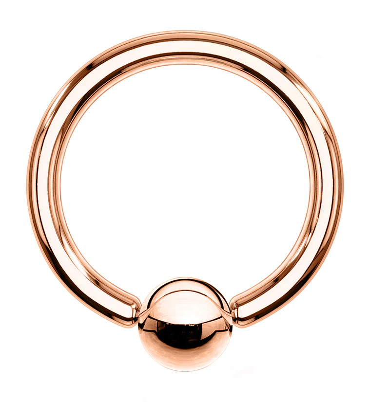 Rose Gold Captive Ring Stainless Steel