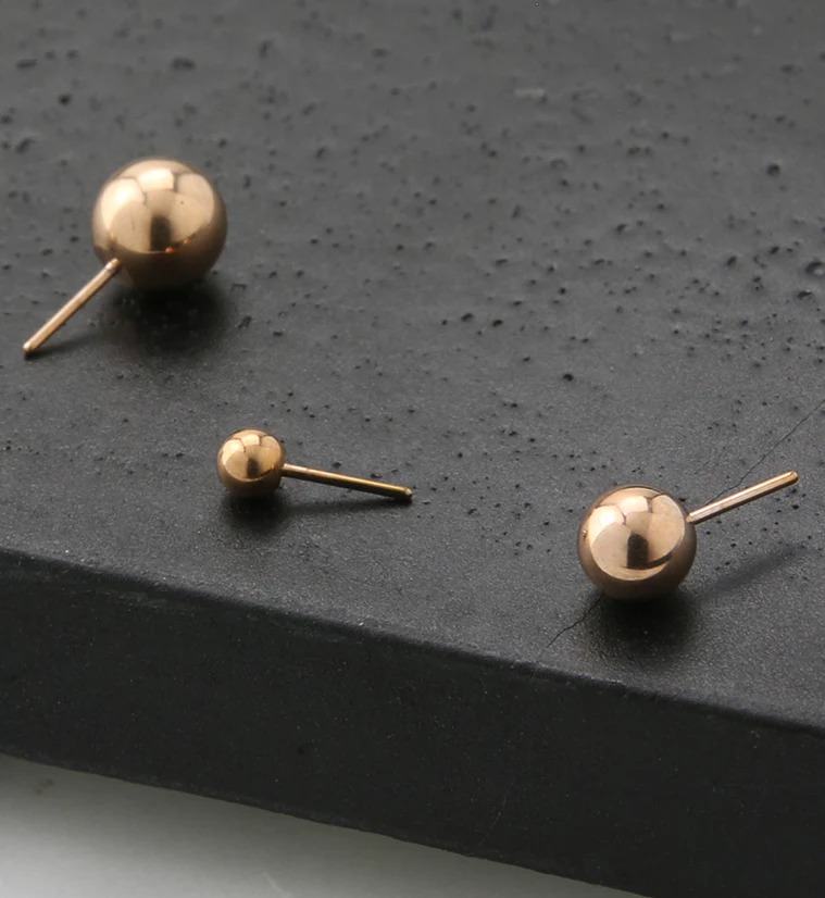 Rose Gold PVD Ball Titanium Threadless Top - Image 2