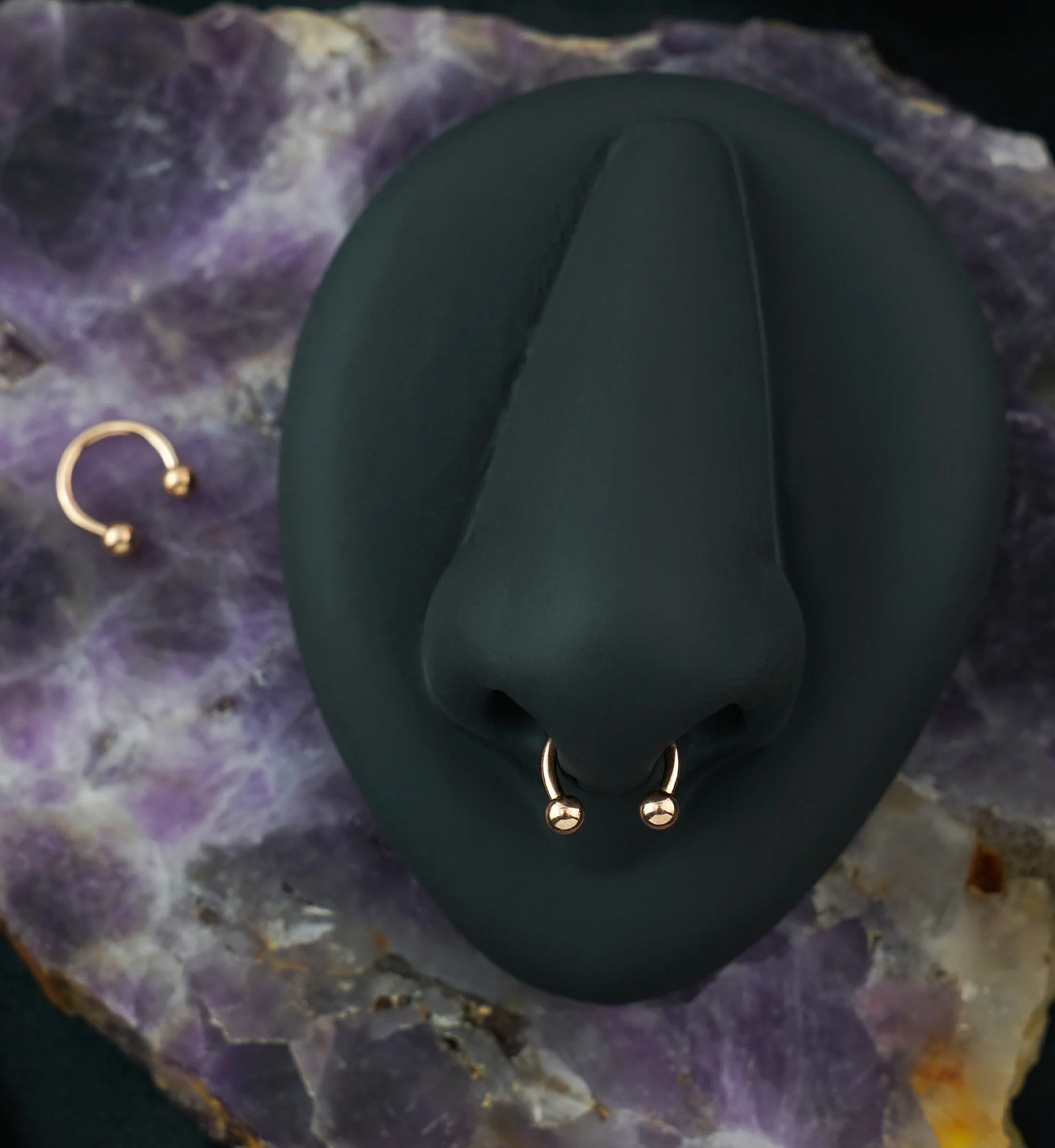 Rose Gold PVD Basic Titanium Circular Barbell - Image 2