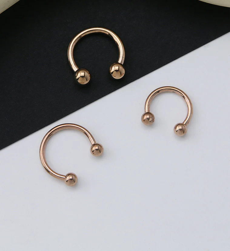 Rose Gold PVD Basic Titanium Circular Barbell - Image 3