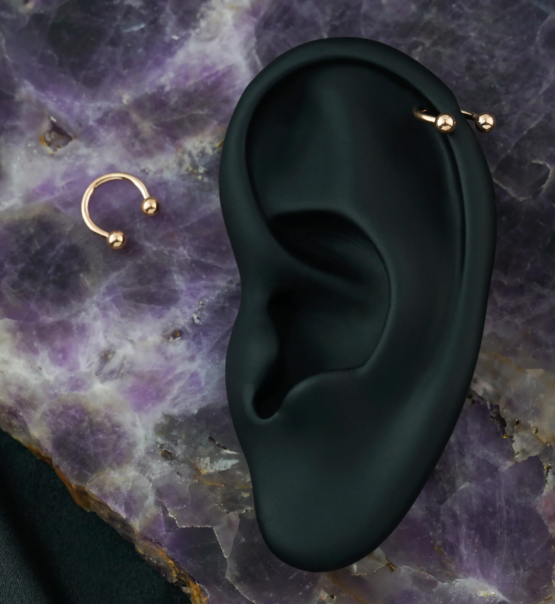 Rose Gold PVD Basic Titanium Circular Barbell - Image 4