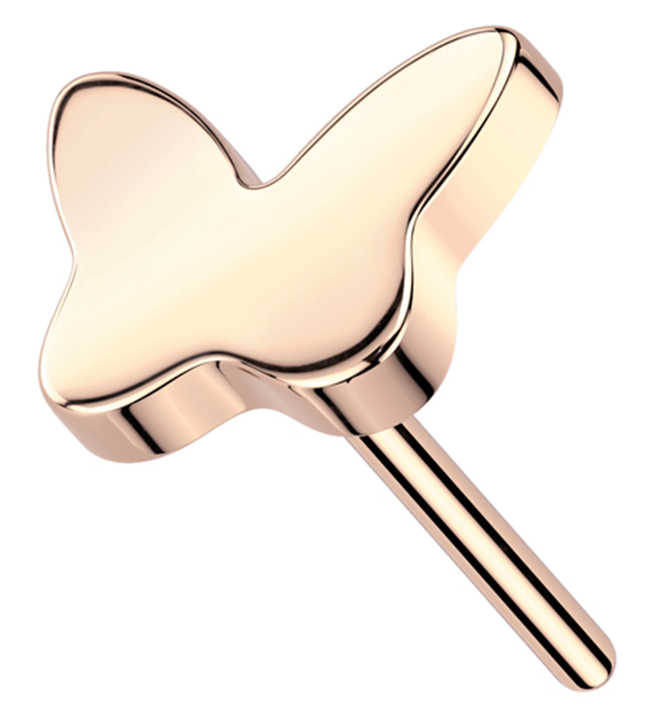 Rose Gold PVD Butterfly Titanium Threadless Top