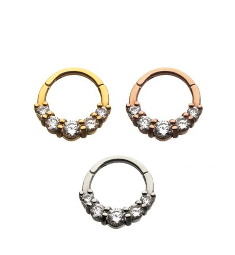 Rose Gold PVD Cinque Hinged Segment Ring - Image 2
