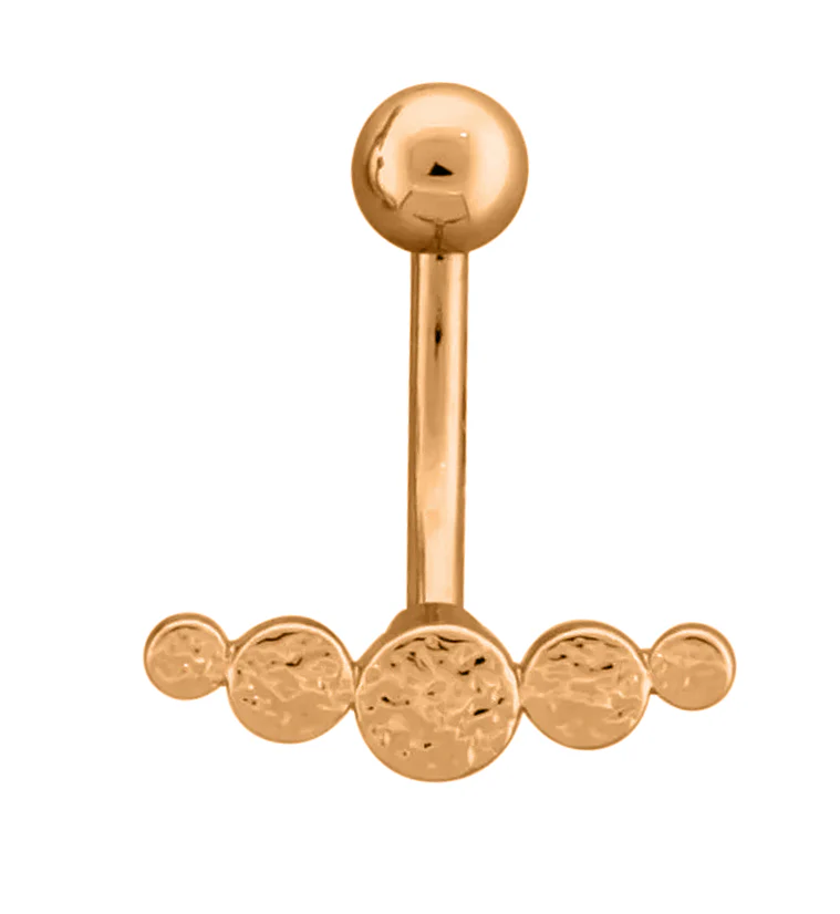 Rose Gold PVD Hammered Arc Stainless Steel Belly Button Ring