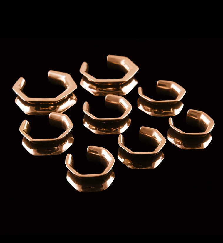 Rose Gold PVD Hex Saddles - Image 3
