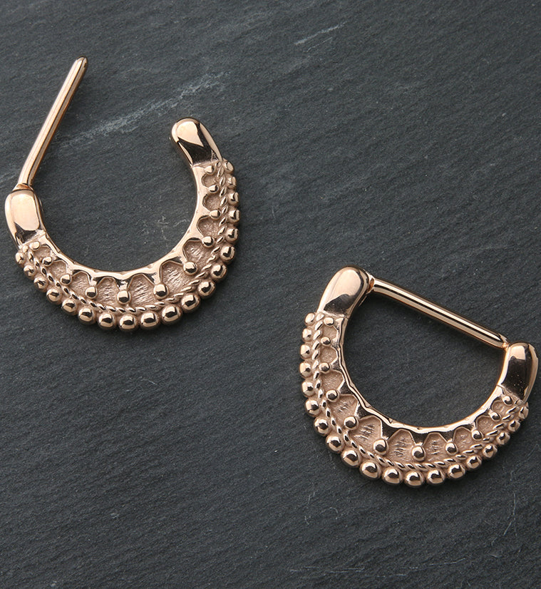 Rose Gold PVD Japer Beaded Nipple Clickers - Image 2