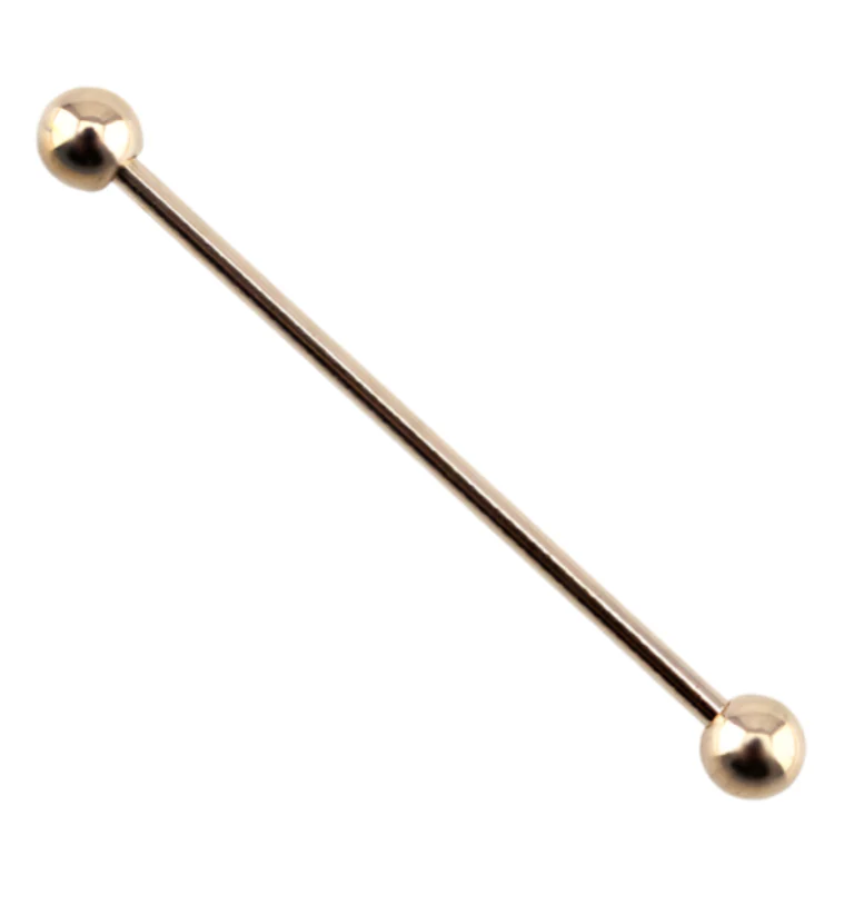 Rose Gold PVD Stainless Steel Industrial Barbell