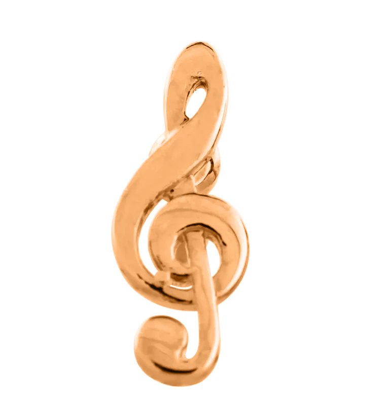 Rose Gold PVD Treble Clef Cartilage Barbell