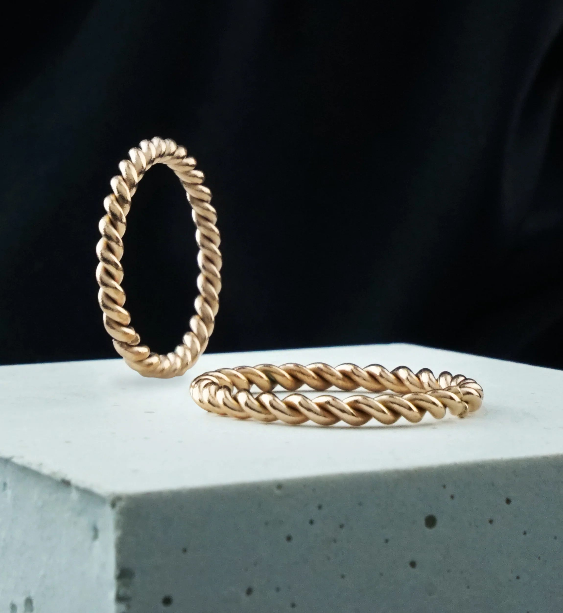 Twisted Stackable Rose Gold PVD Stainless Steel Ring