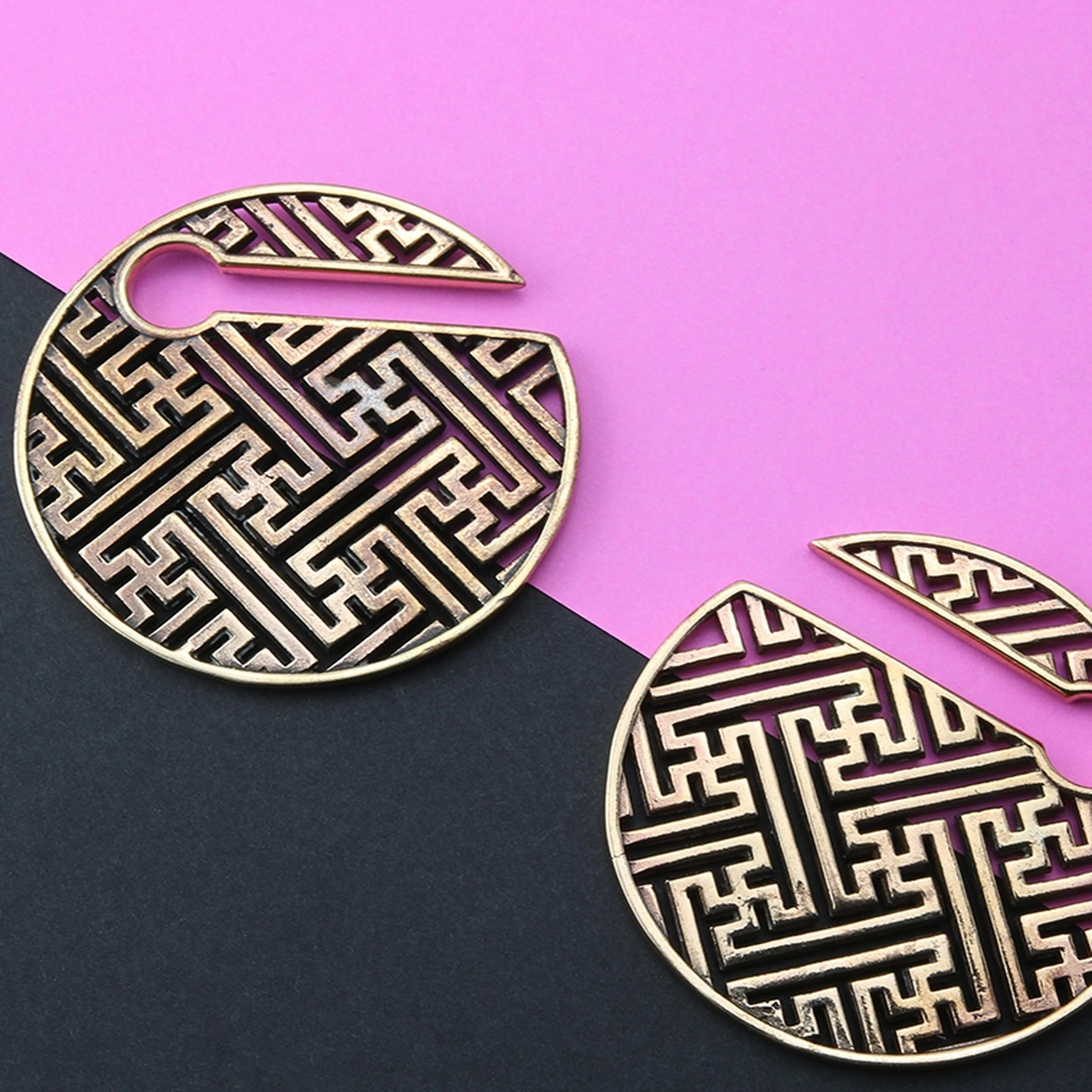 Rose Gold Sayagata Ear Weights - Image 3