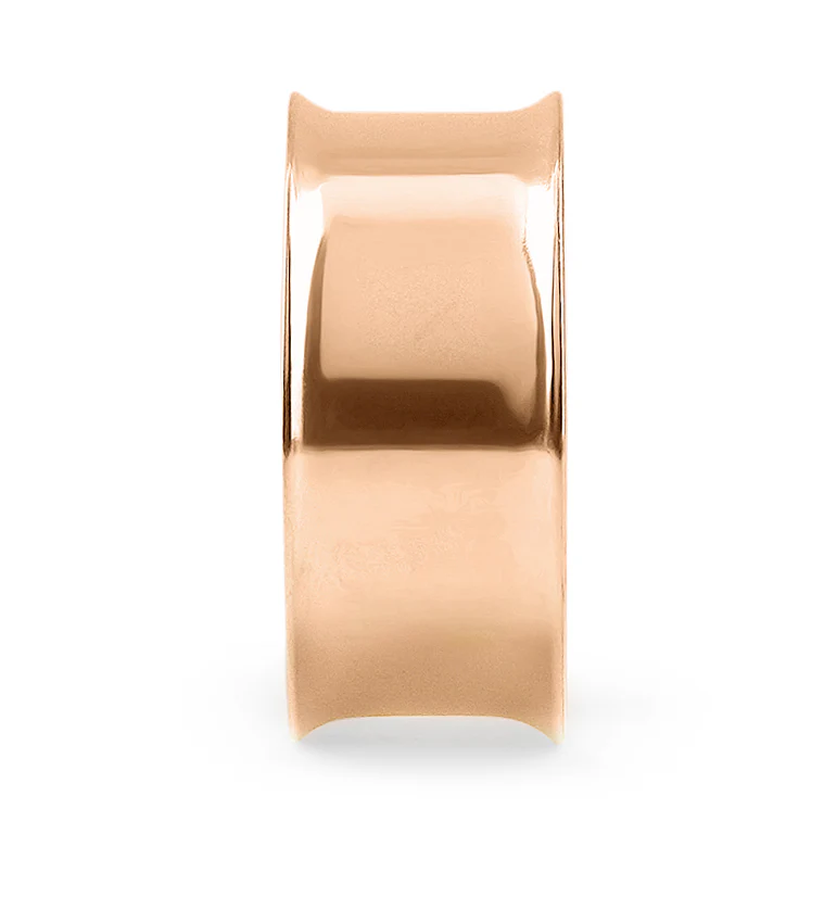 Rose Gold Stainless Steel Double Flare Tunnels - Image 2
