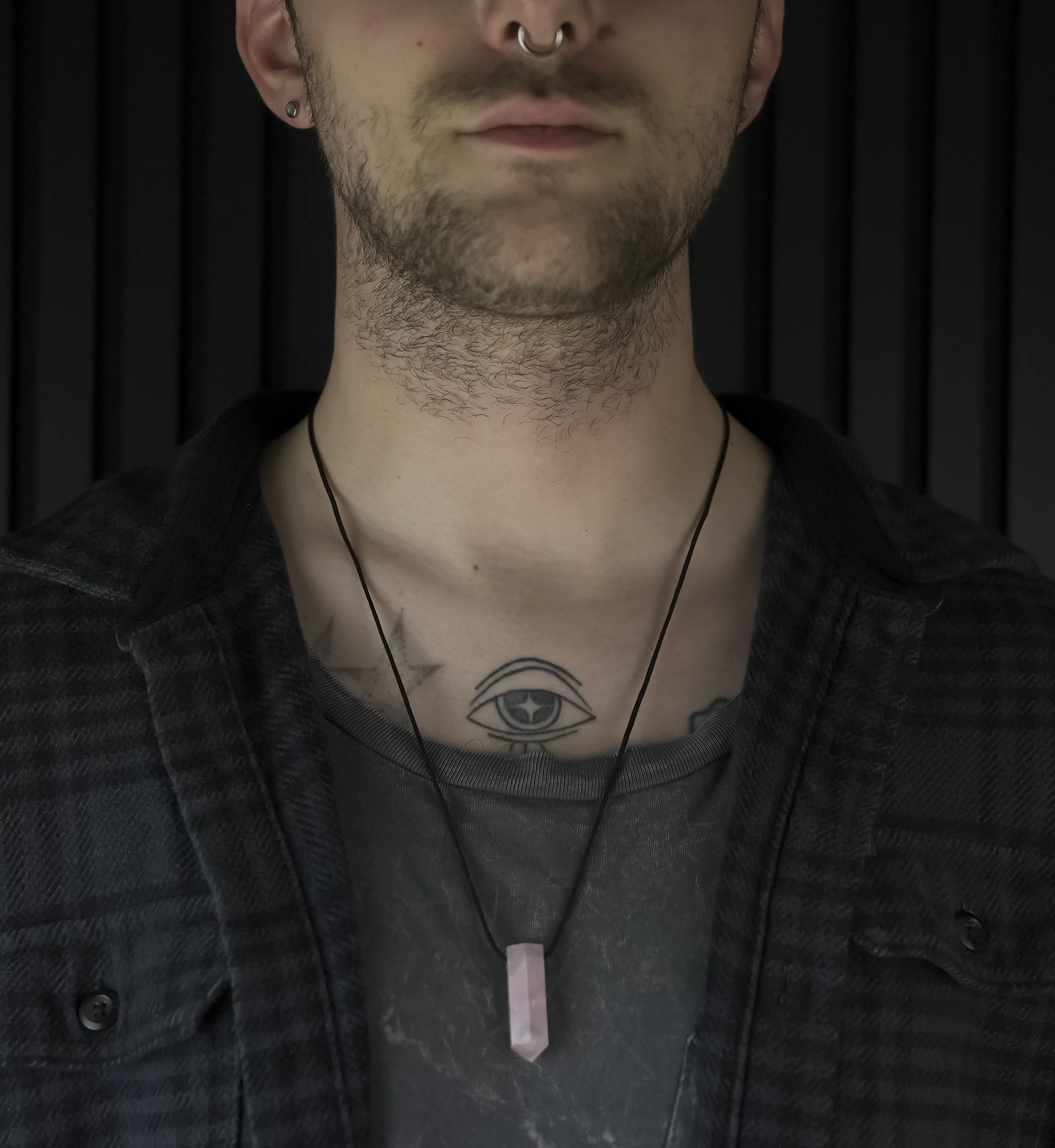 Rose Quartz Crystal Stone Pendant Necklace - Image 3