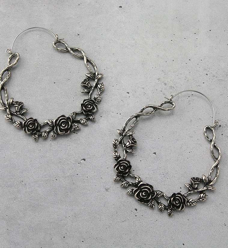 Rosy Vine Plug Hoops - Image 2
