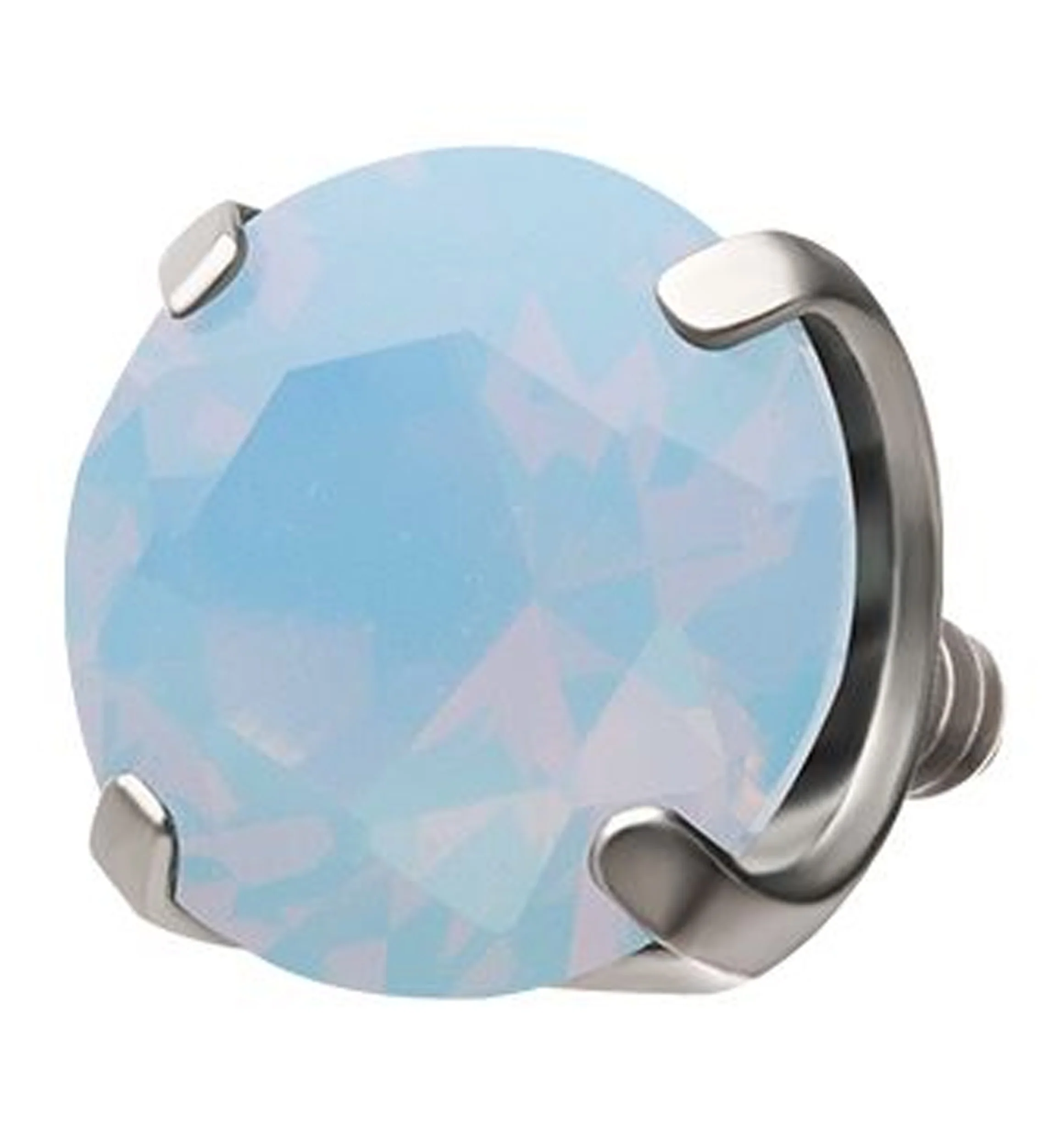 Faceted Blue Opalite Titanium Internally Threaded Top