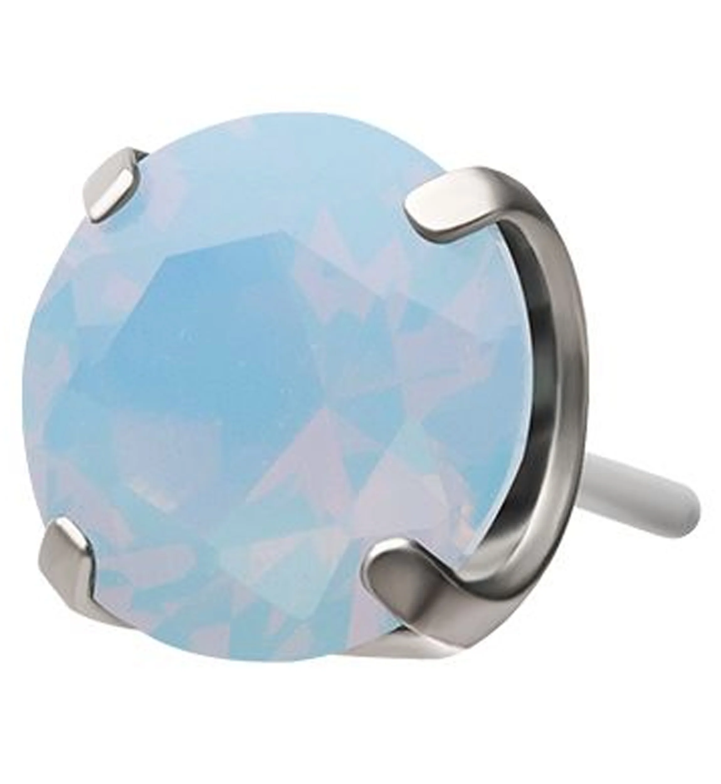 Faceted Blue Opalite Titanium Threadless Top