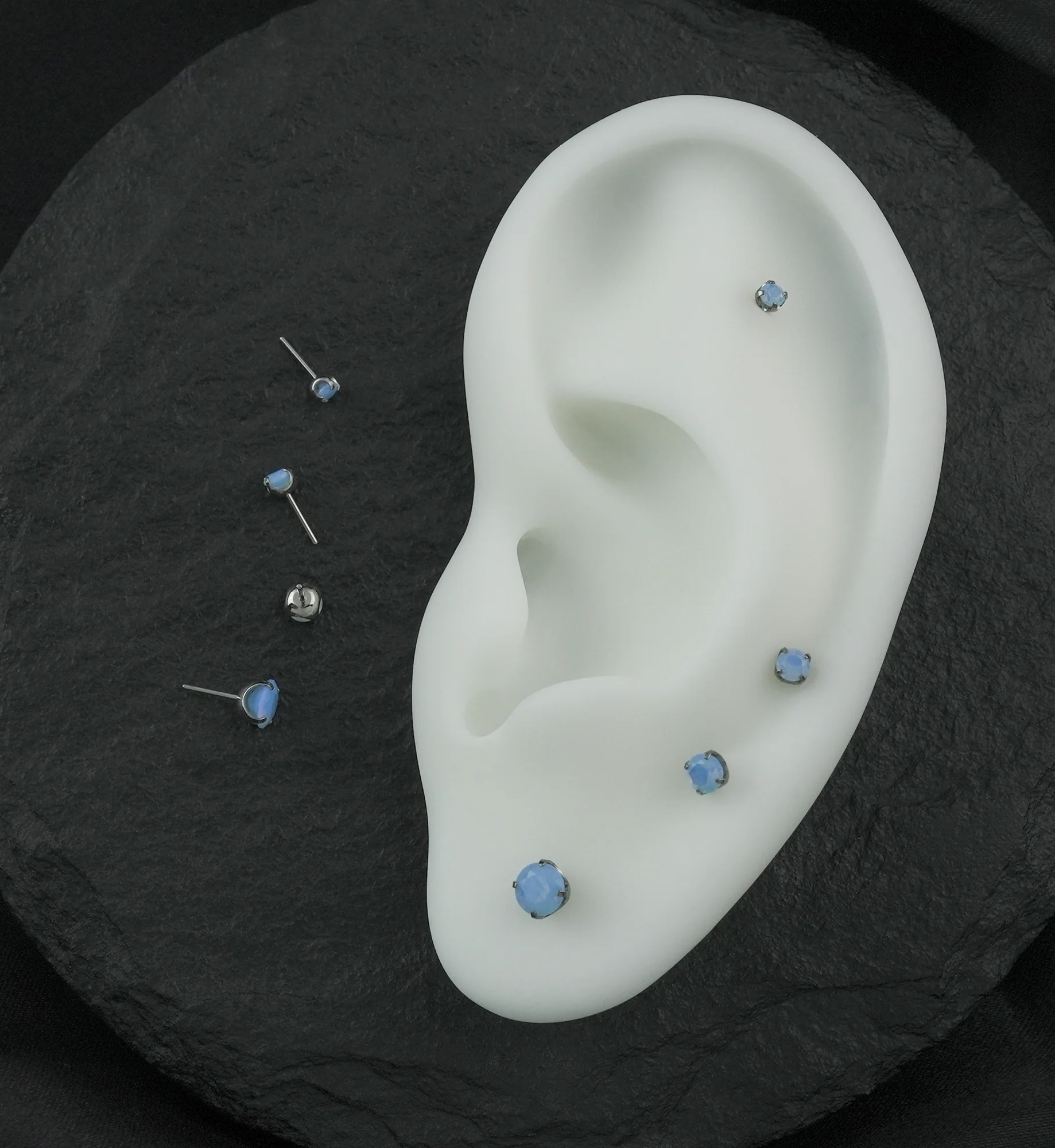 Faceted Blue Opalite Titanium Threadless Top - Image 2