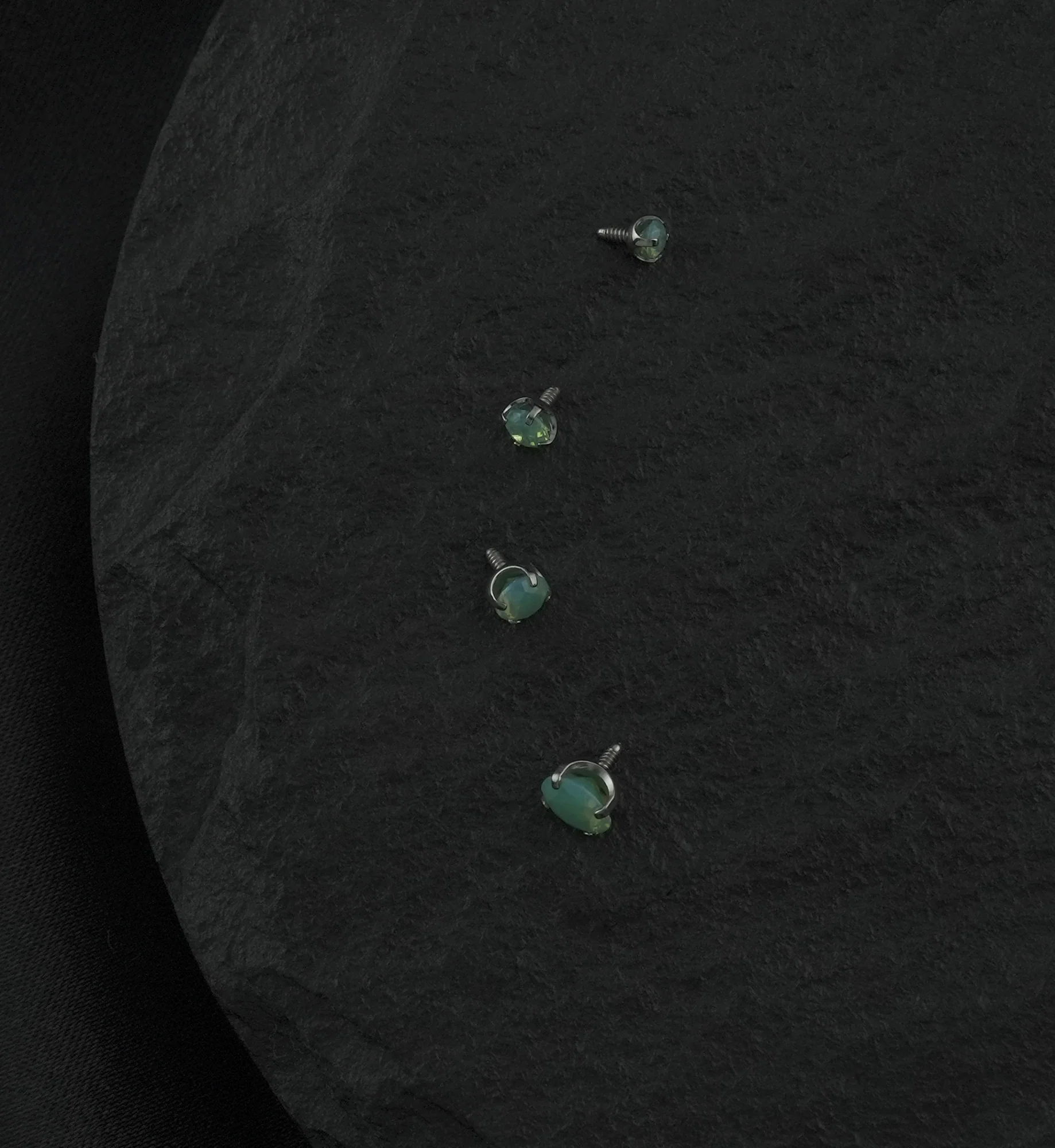 Faceted Green Opalite Titanium Internally Threaded Top - Image 2