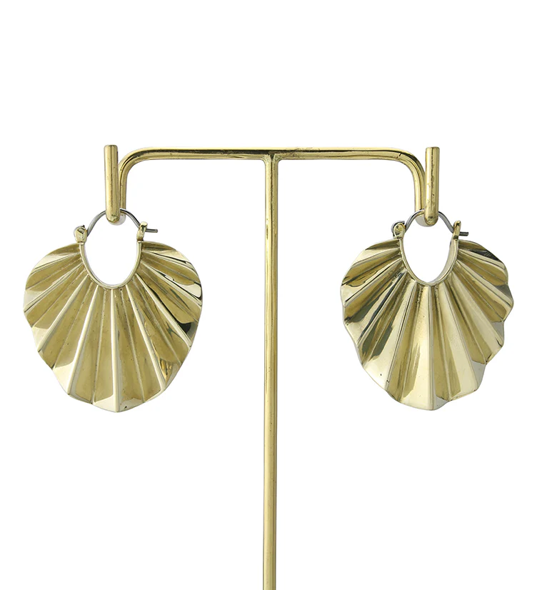 Round Rays Brass Titanium Hangers / Earrings - Image 3