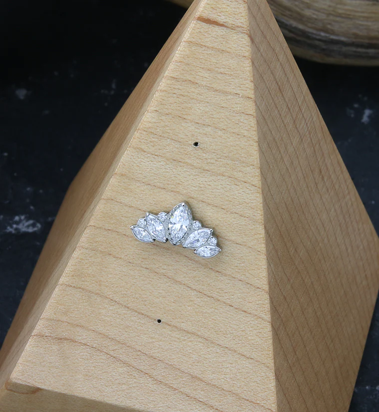 Royal Chaplet Clear CZ Threadless Titanium Top - Image 2