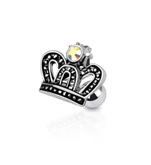 Royal Crown with CZ Tragus - Cartilage Piercing Stud