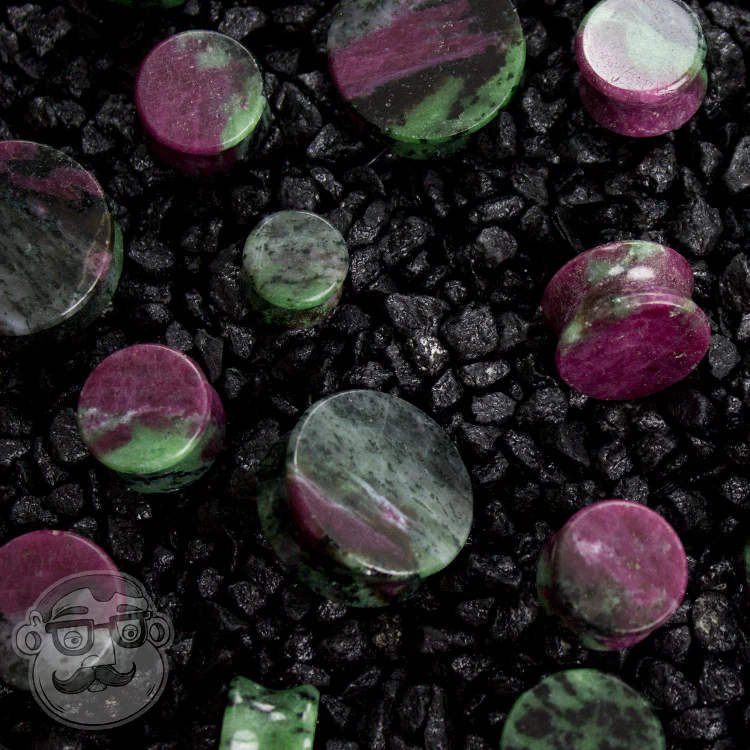 Ruby Zoisite Stone Plugs - Image 3