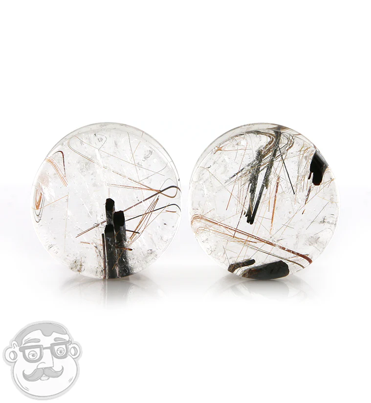 Rutilated Quartz Stone Plugs 3/4" (19mm)