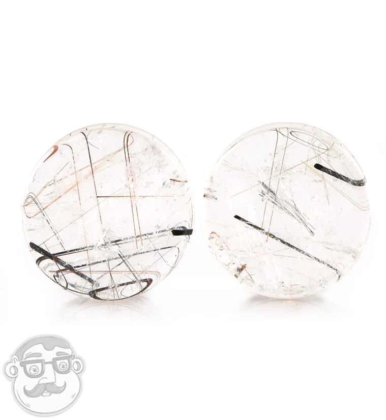 Rutilated Quartz Stone Plugs 3/4" (19mm)