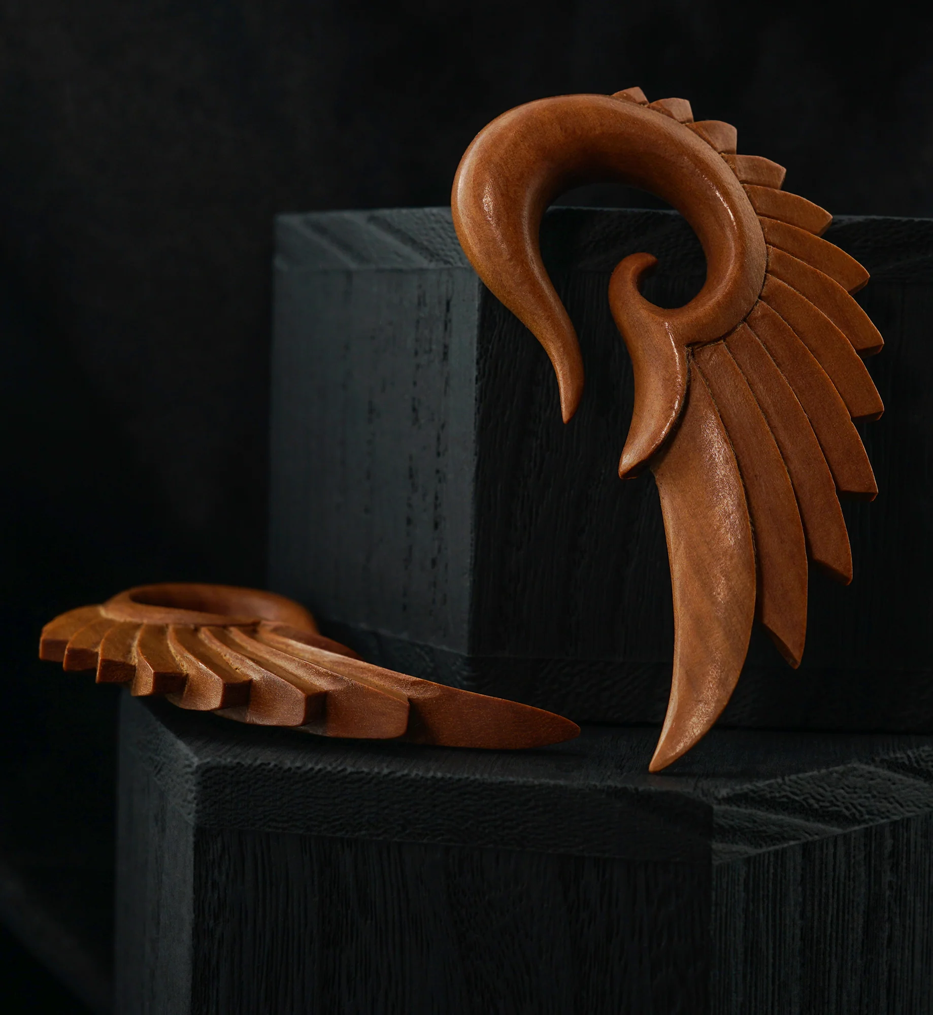 Saba Wood Angel Wing Hanger Plugs - Image 2