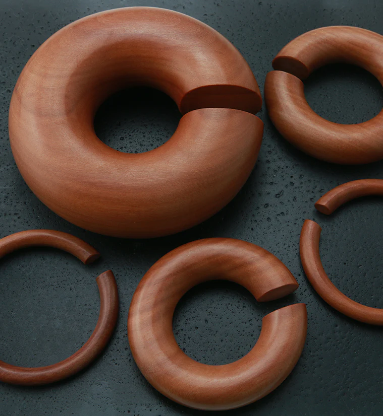 Saba Wood Hoop Plugs - Image 2