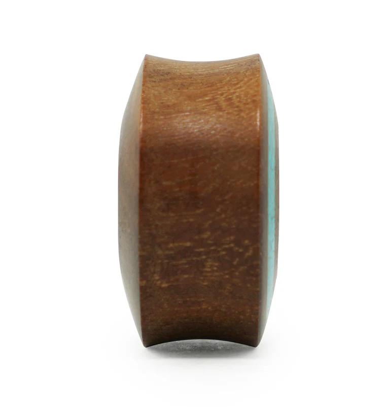 Saba Wood Tunnels with Turquoise Rim - Image 5