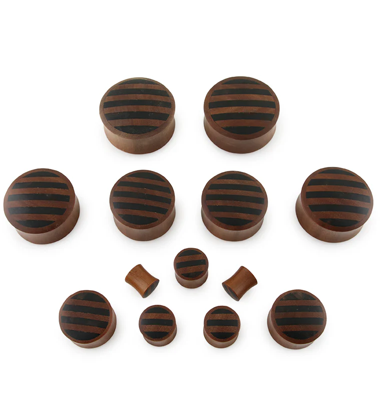 Saba Wooden Plugs With Striped Inlay - Image 2