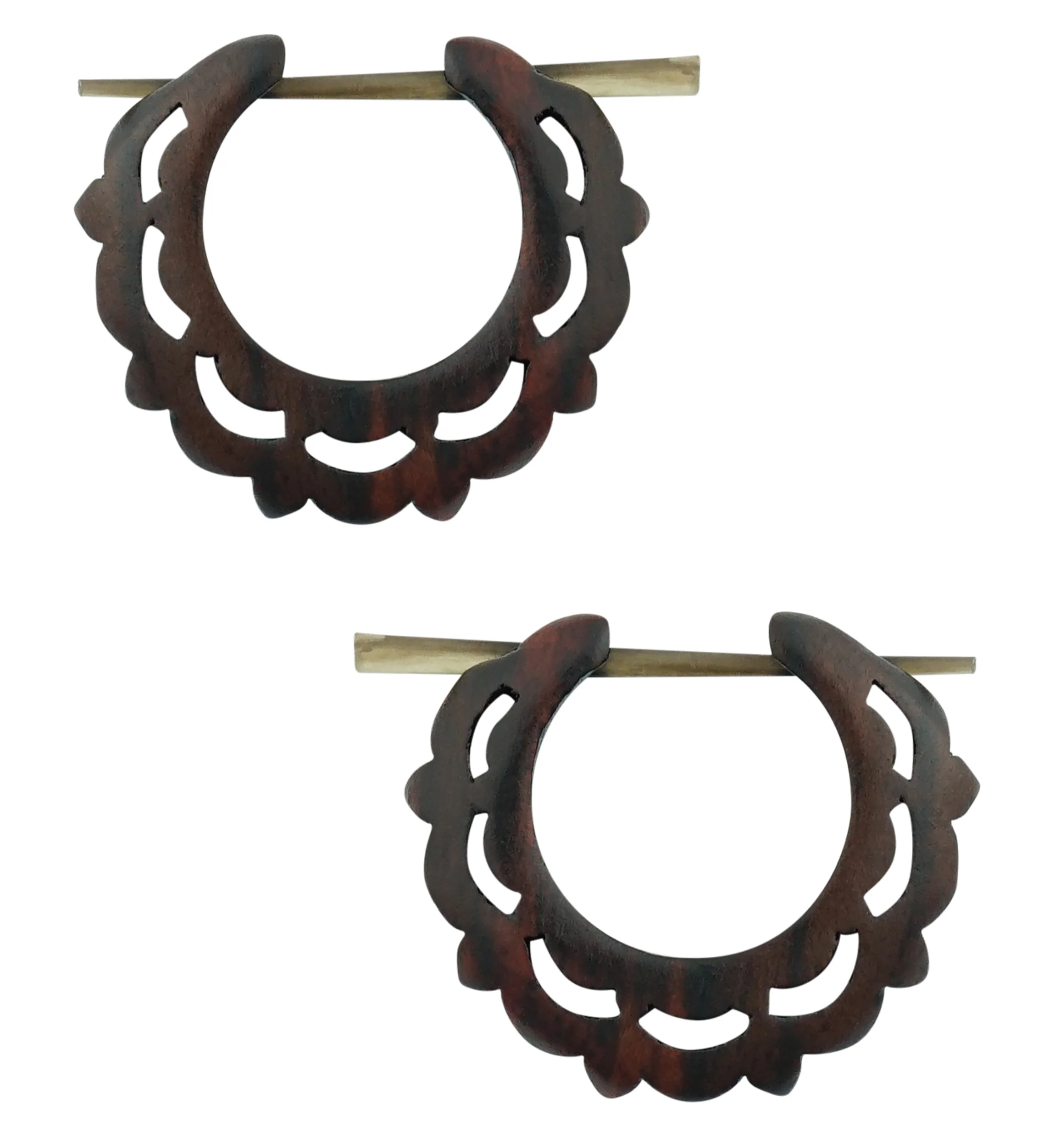 Sigmoid Hoop Wood Earrings
